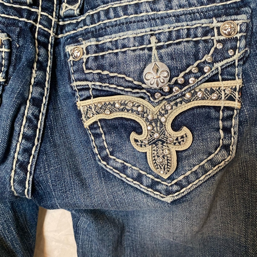 Y2K ROCK REVIVAL MCBLING LOW RISE JEANS - Picture 6 of 10